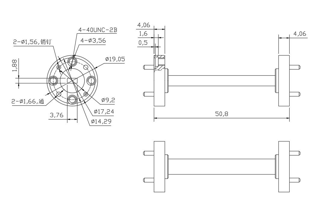 DWG8-BJ620S50.8-2177 Waveguide Connection