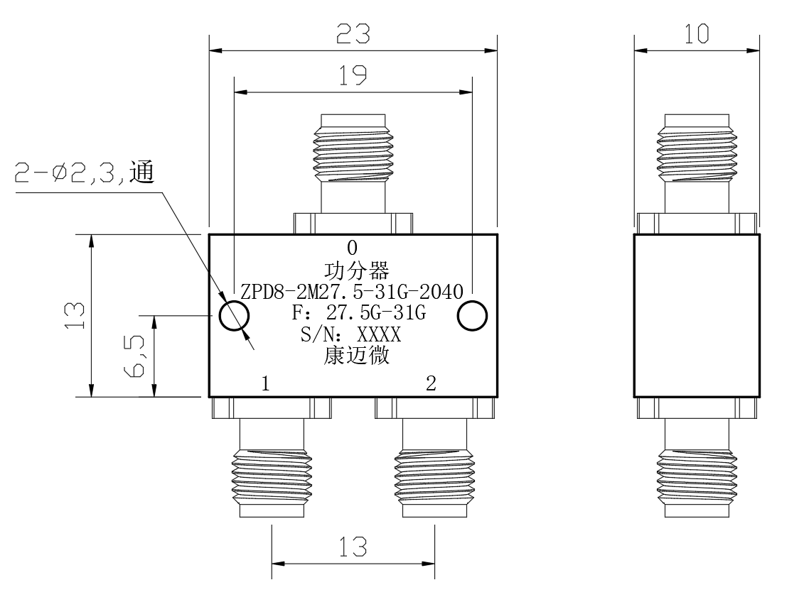 ZPD8-2M27.5-31G-2040 Power divider