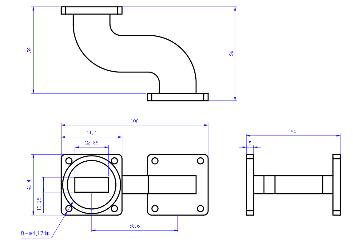 DWG8-BJ100C106-2830 Waveguide Connection