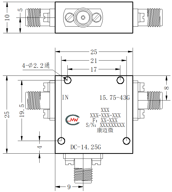 ZCB4-M15-40G-1667 Diplexer