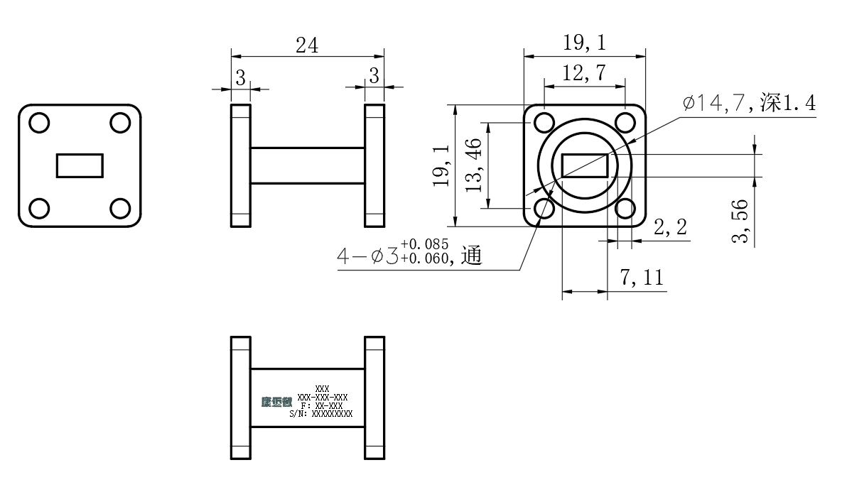 DWG8-BJ320S24-3052 Waveguide Connection