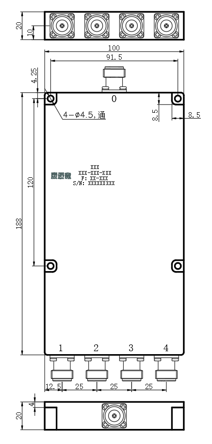 ZPD25-4C0.4-6G-255 Power divider