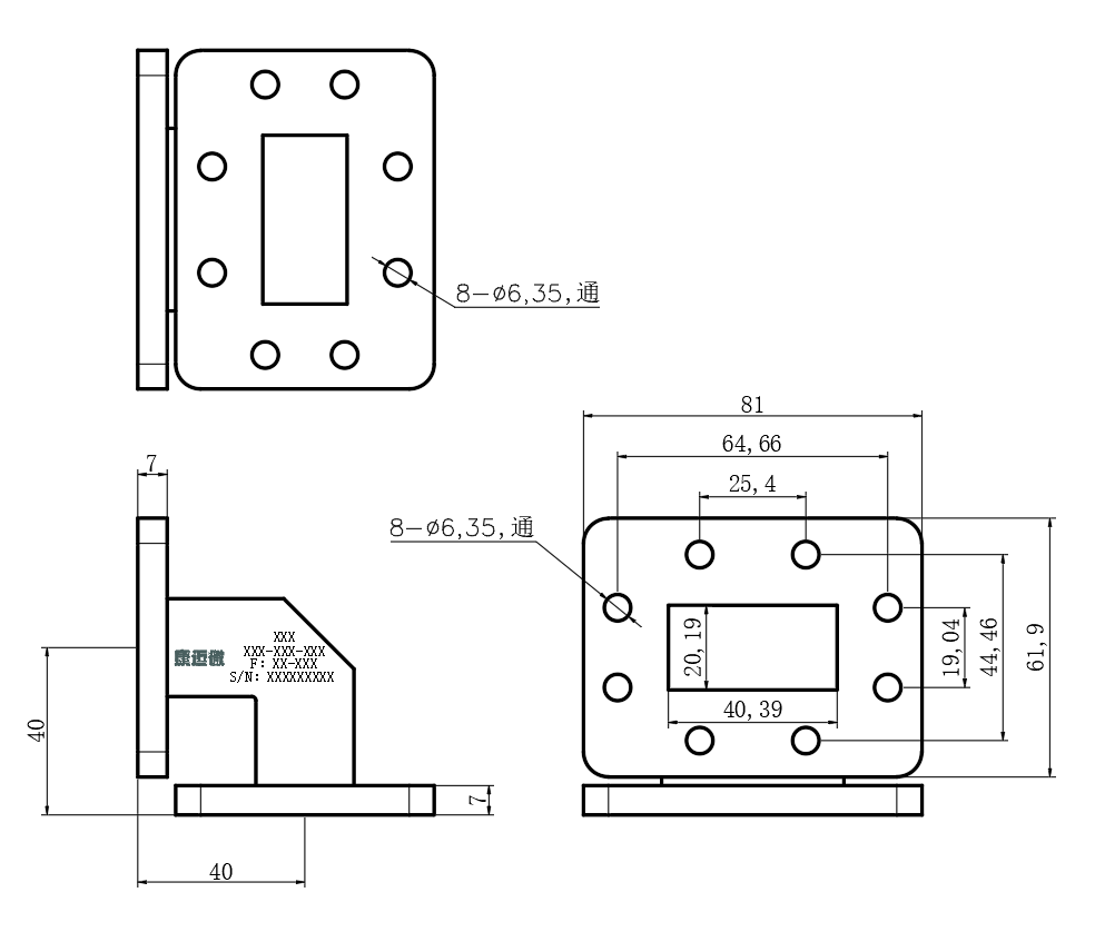 DWG8-BJ58C57-2633 Waveguide Connection