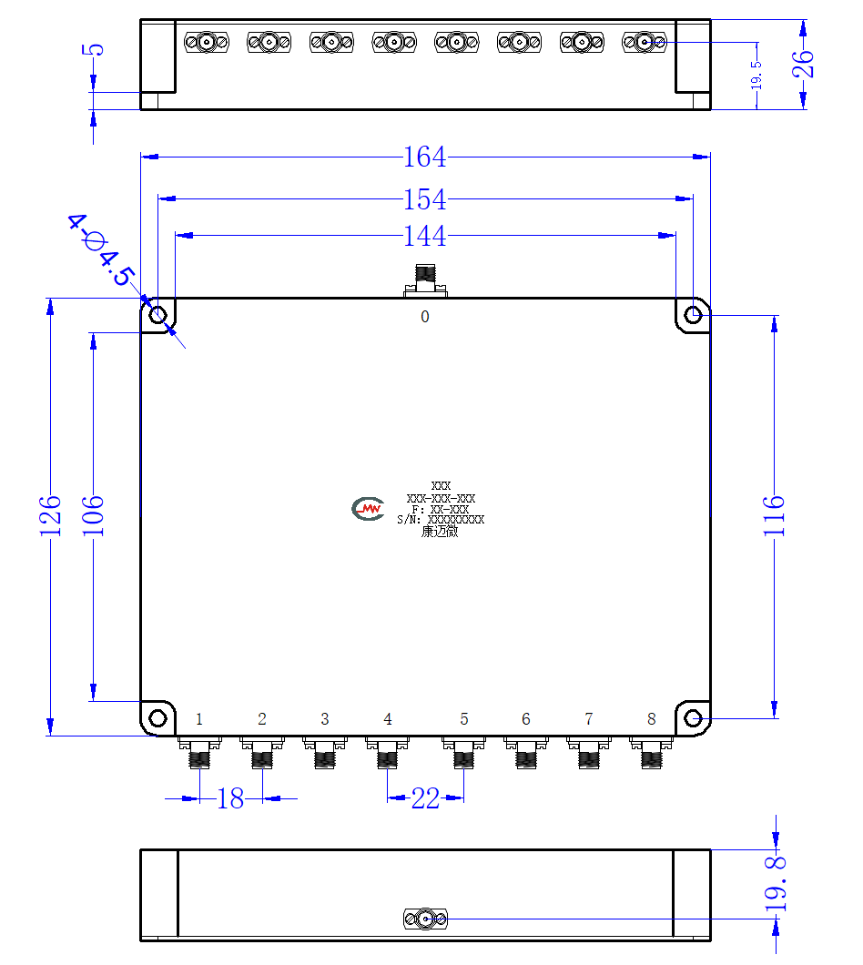 ZPD8-8L80-1000-811 Power divider