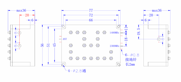 ZCB13-C1400-2300-887 Diplexer