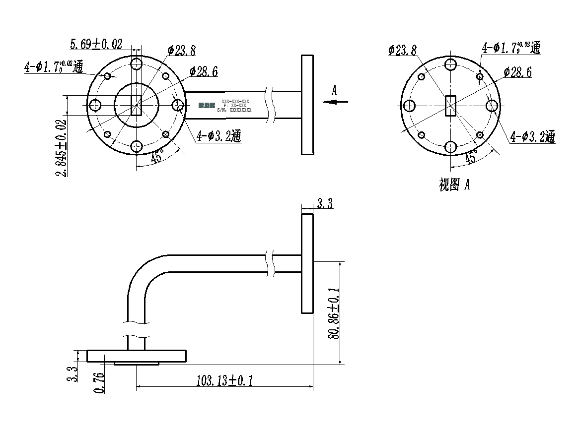 DWG8-BJ400C190-2361 Waveguide Connection
