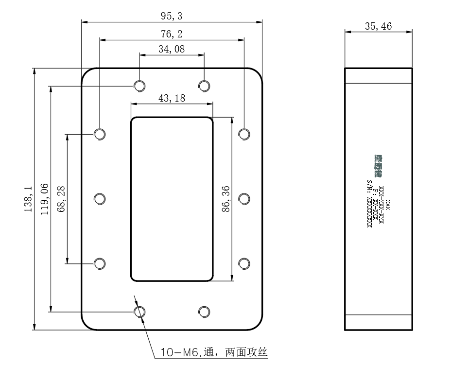 D25-QW26-3457 Waveguide adapter