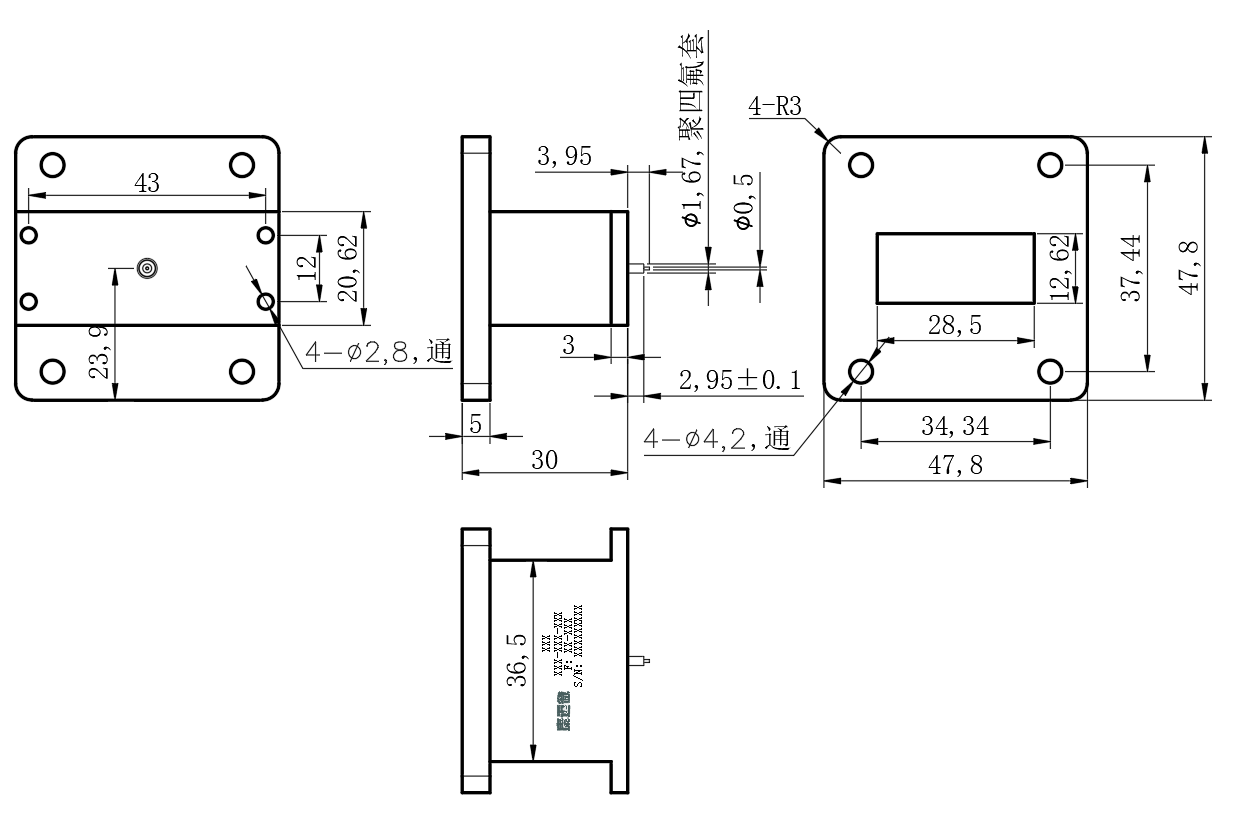 D25-BWC84E-670 Waveguide adapter
