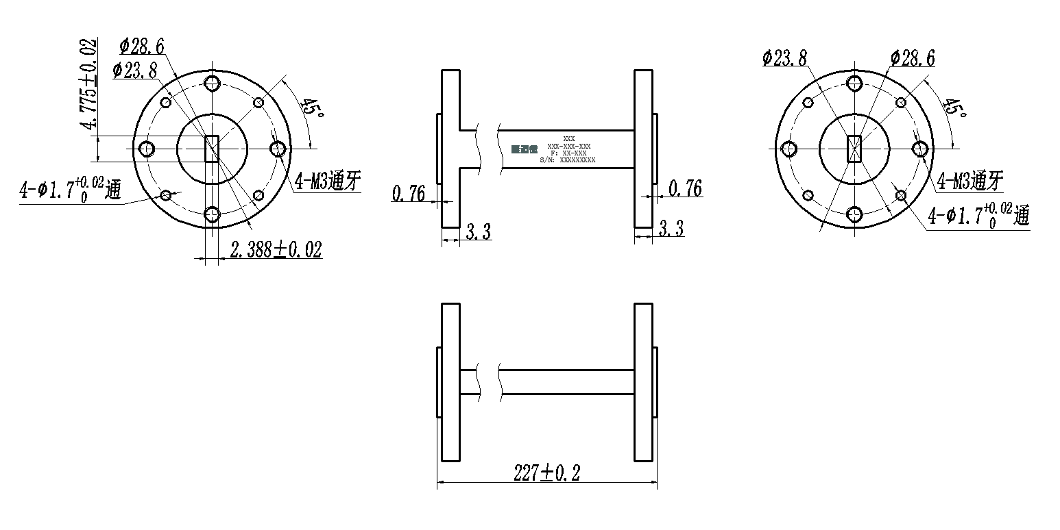 DWG7-BJ500S227-1554 Waveguide Connection