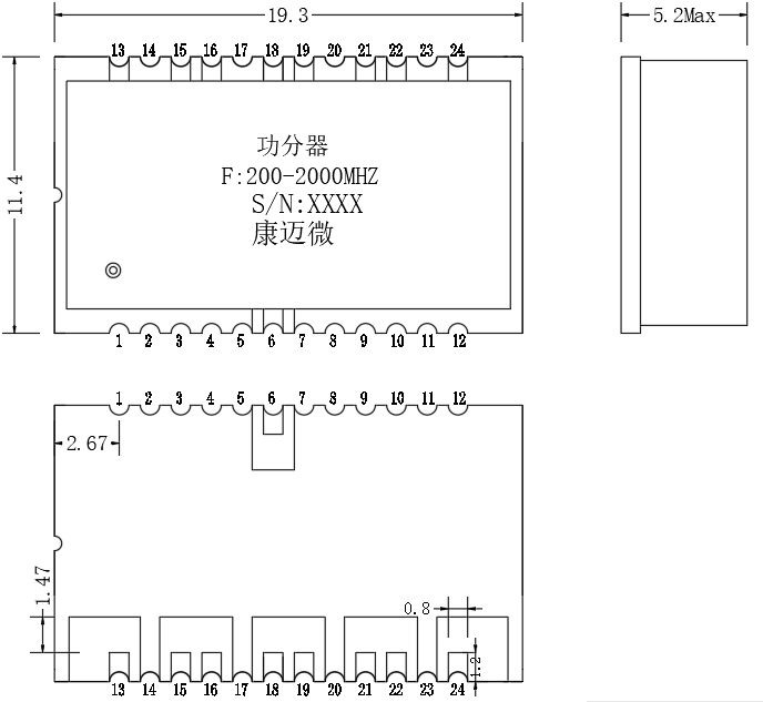 ZPD15-8M200-2000-1018 Power divider