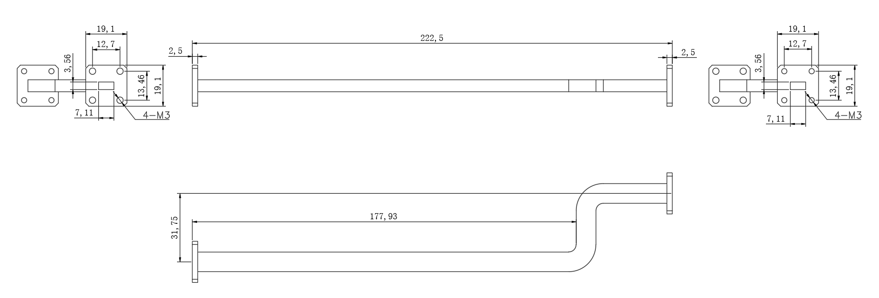 DWG8-BJ320C247.4-2205 Waveguide Connection
