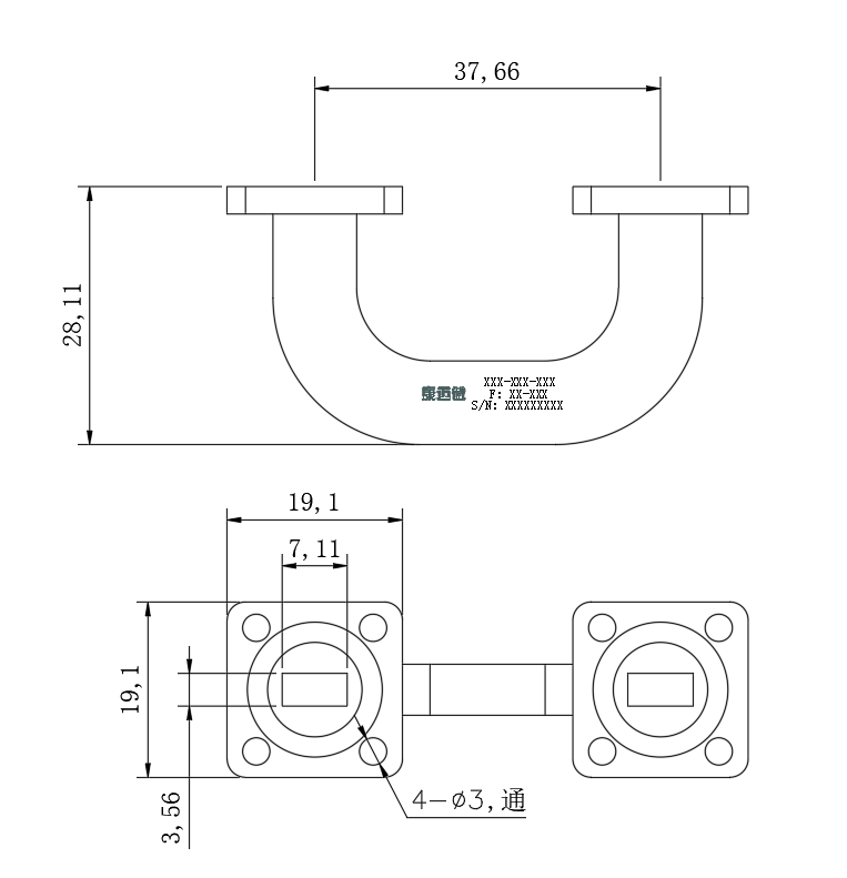 DWG8-BJ320C57-3109 Waveguide Connection