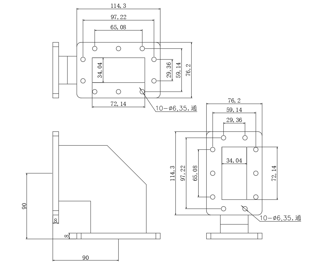DWG8-BJ32C151-2253 Waveguide Connection