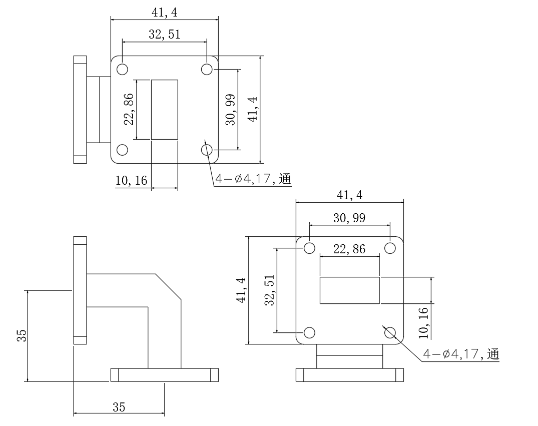 DWG8-BJ100C69.2-2256 Waveguide Connection
