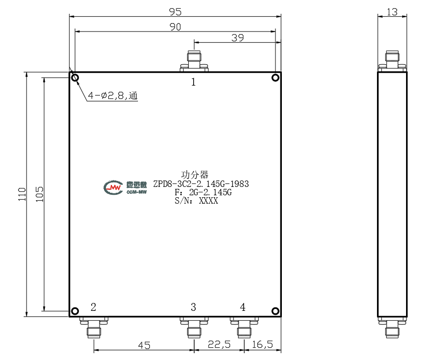 ZPD8-3C2-2.145G-1983 Power divider