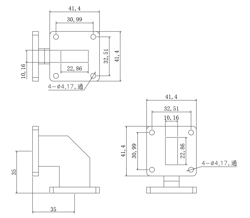 DWG8-BJ100C53.5-2255 Waveguide Connection
