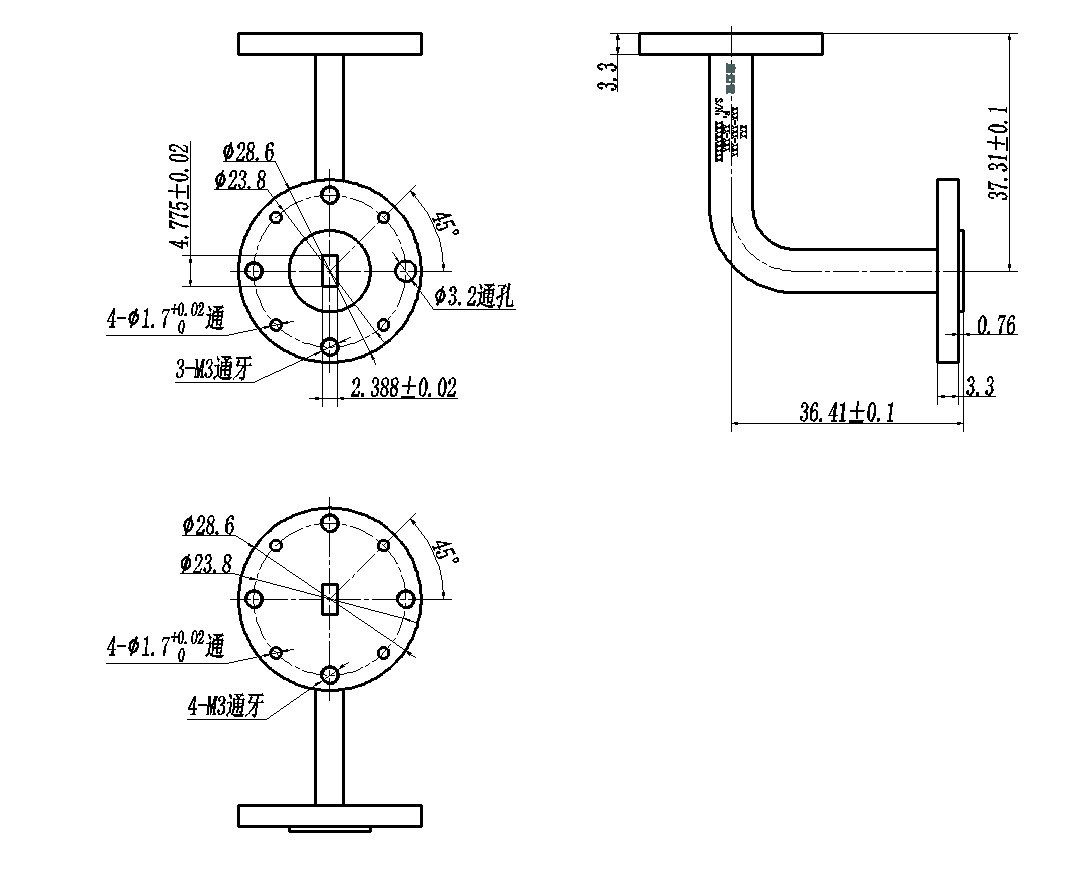 DWG8-BJ500C80-2355 Waveguide Connection