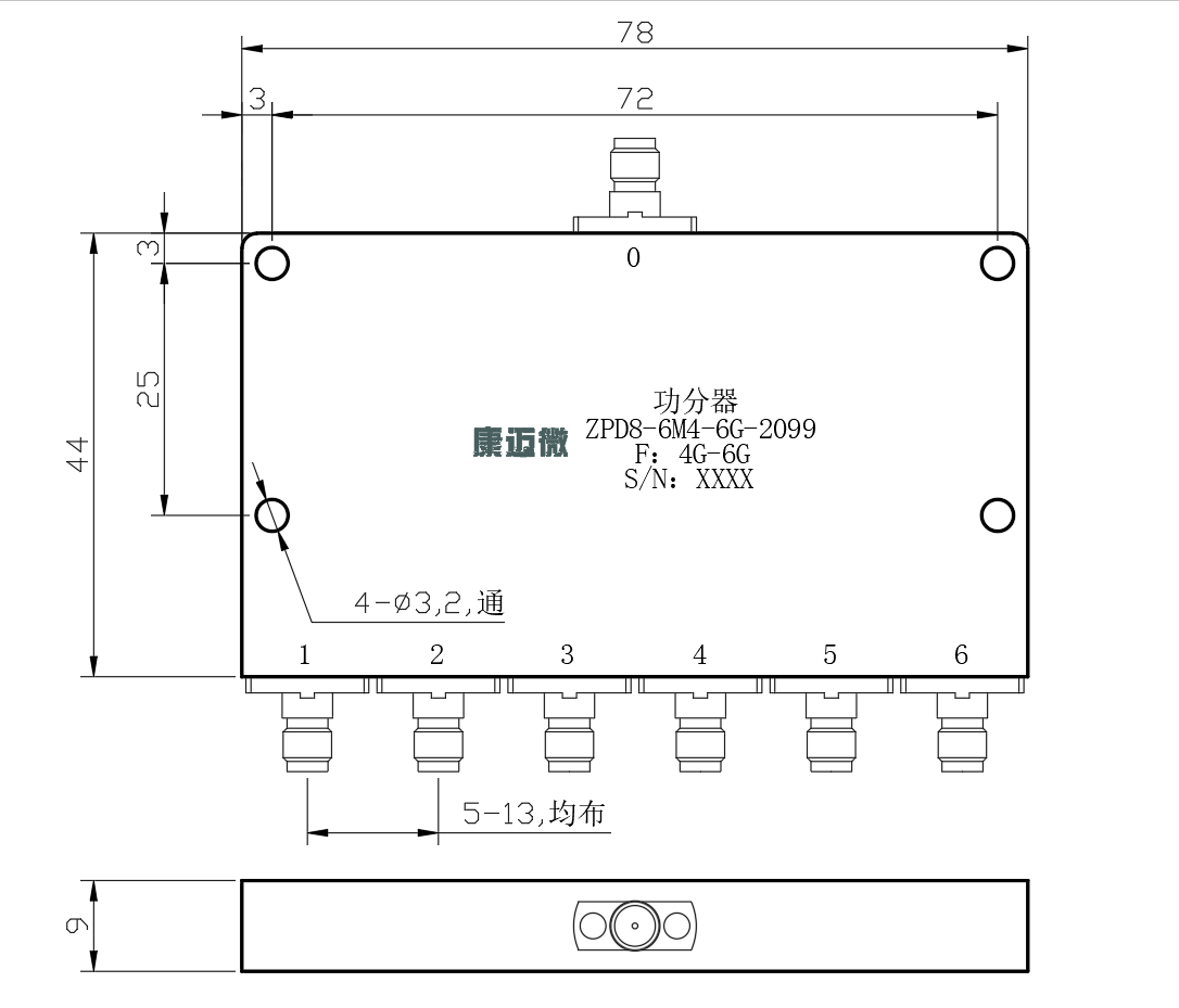 ZPD8-6M4-6G-2099 Power divider