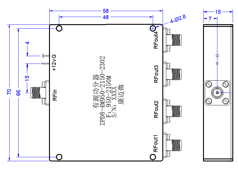 ZPD8-4M950-1250-2302 Power divider