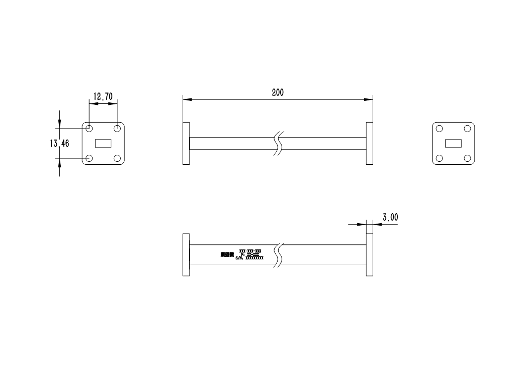 DWG7-BJ320S200-2256 Waveguide Connection