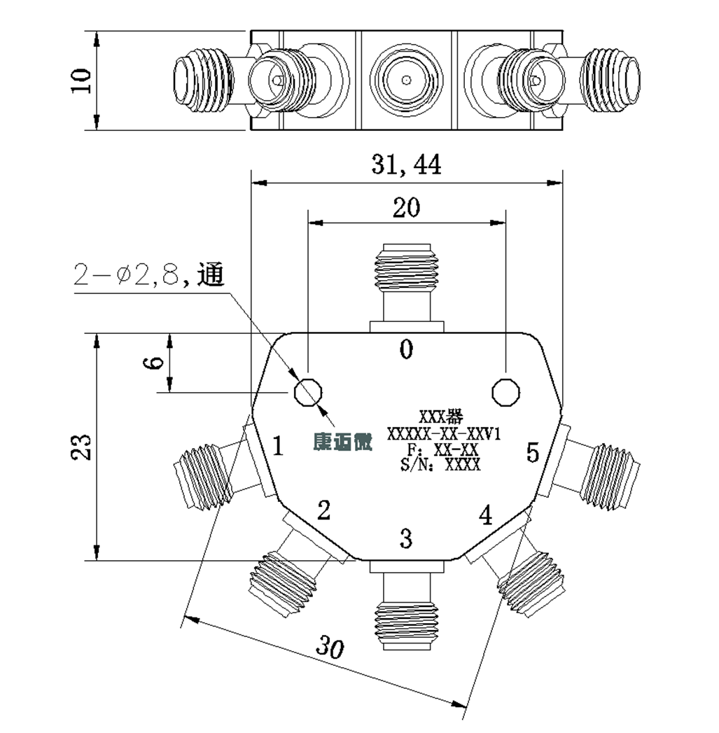 ZPD8-5L10-6000-3210 Power divider