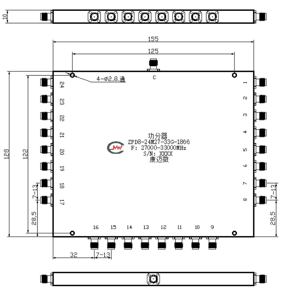 ZPD8-24M27-33G-1866 Power divider