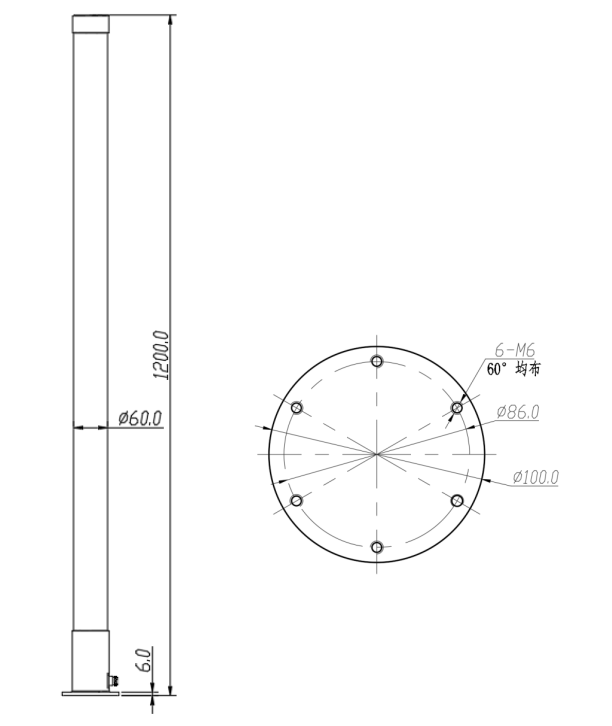 ZQX7-100-350-2498 Broadband omni antenna