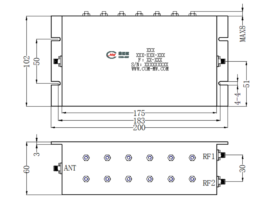 ZCB13-C350-366-1655 Diplexer