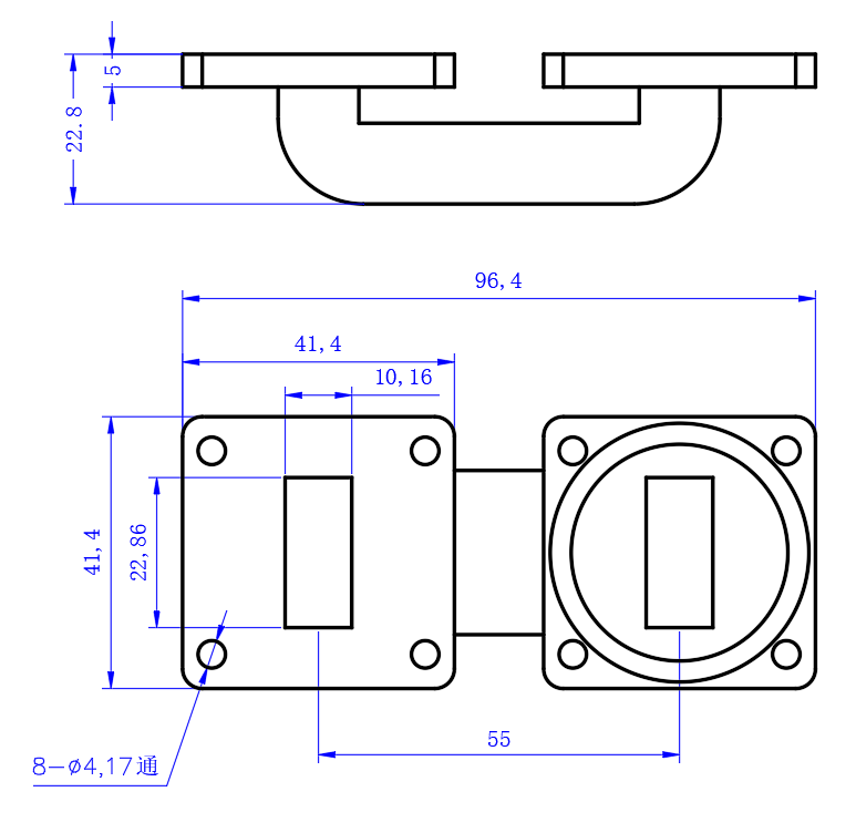 DWG8-BJ100C83-2831 Waveguide Connection