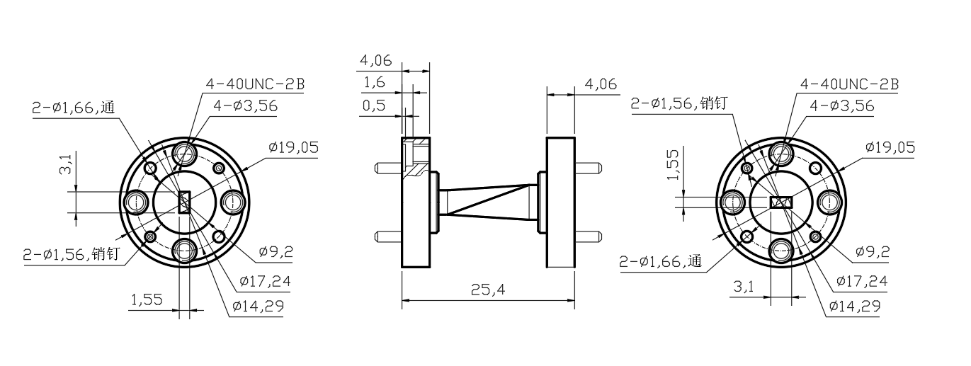 DWG8-BJ740T25.4-2659 Waveguide Connection