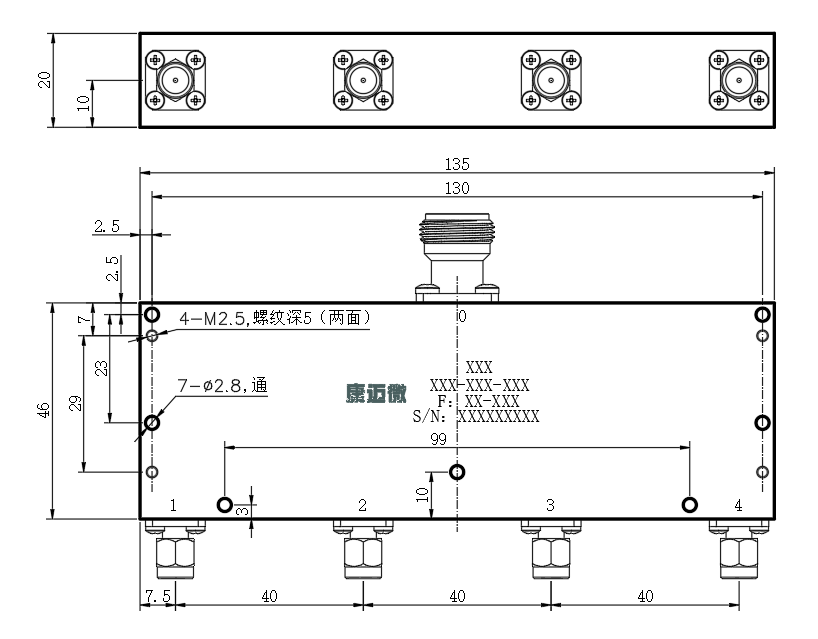 ZPD25-4C9-10G-599 Power divider