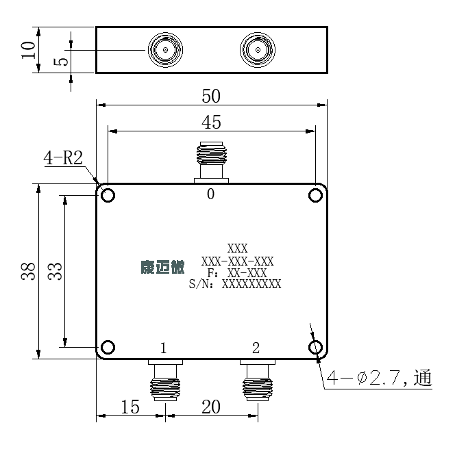ZPD25-2MC0.5-2.5G-165 Power divider