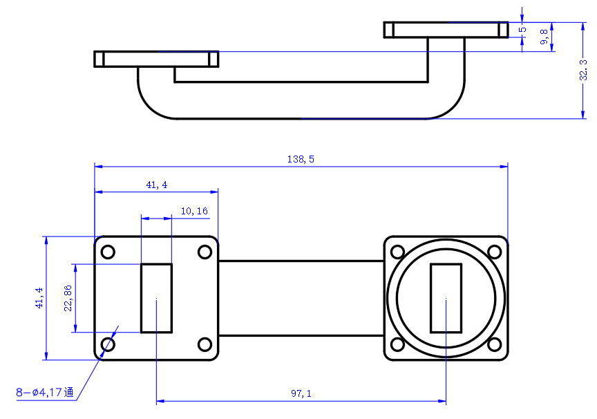 DWG8-BJ100C134-2821 Waveguide Connection