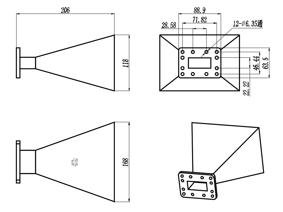 KSHA-BJ48-15 标准增益喇叭天线