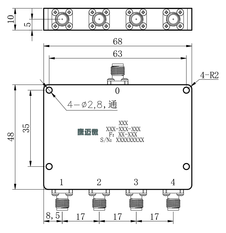 ZPD8-4C8-18G-3363 Power divider