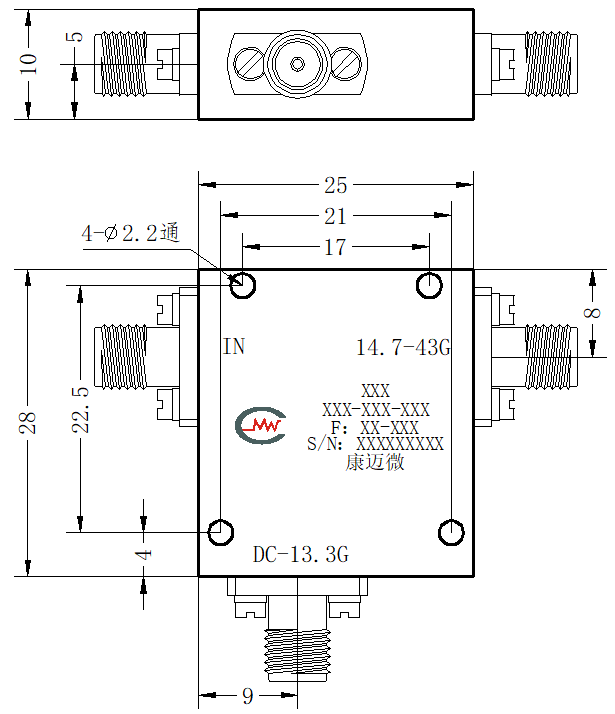 ZCB4-M14-40G-1666 Diplexer