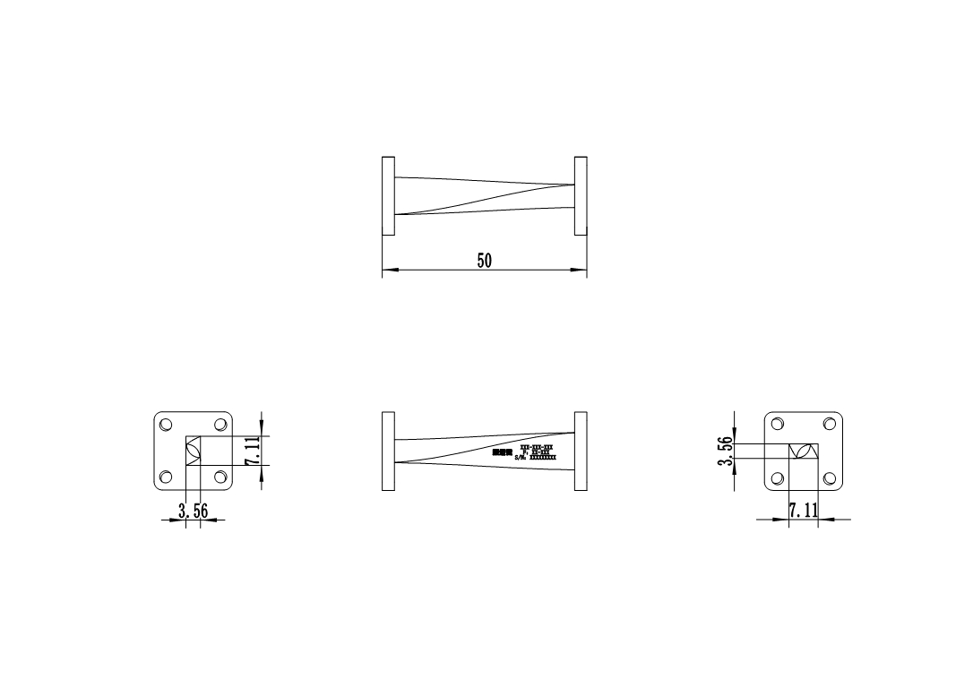 DWG7-BJ320T50-2252 Waveguide Connection