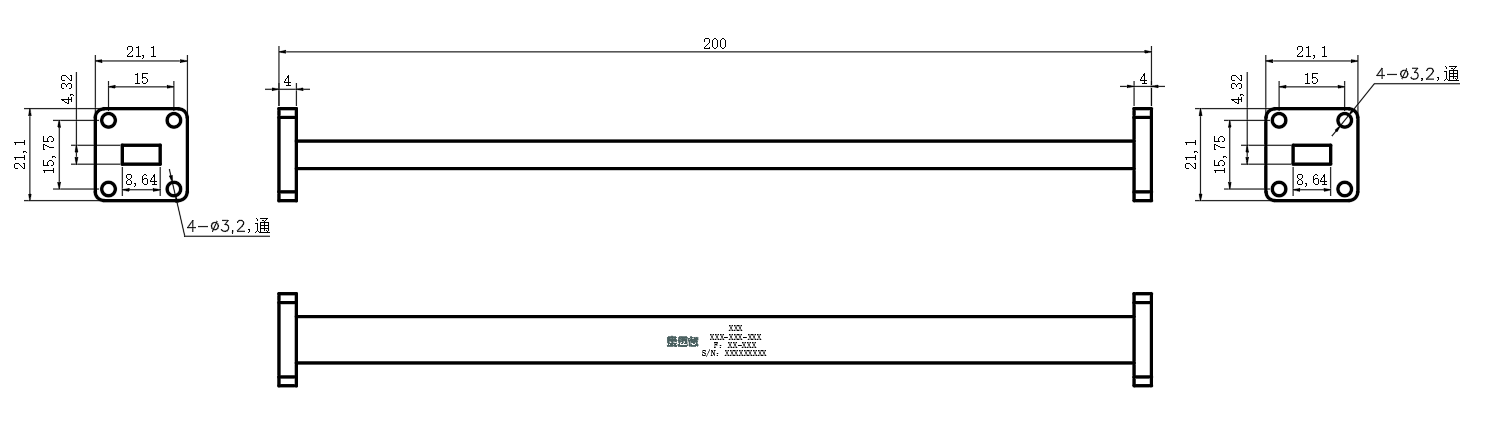 DWG8-BJ260S200-3004 Waveguide Connection