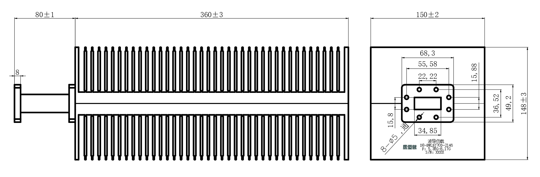 D8-BWLBJ70D-2146 Waveguide load