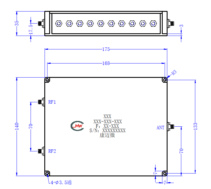 ZCB13-C335.4-415-3999 Diplexer