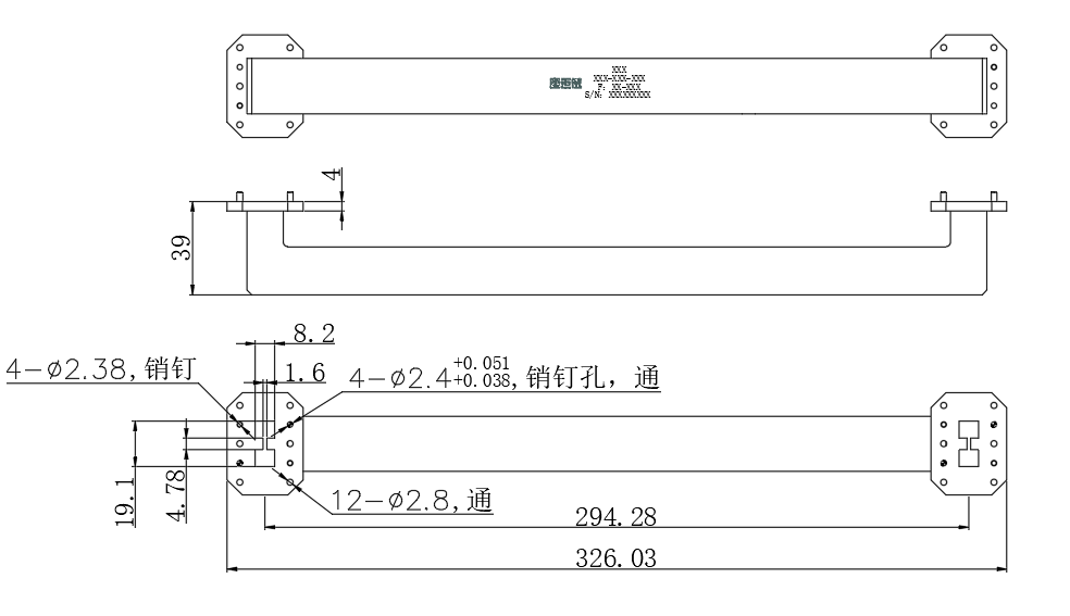 DWG25-36JS5000C323-3580 Waveguide Connection