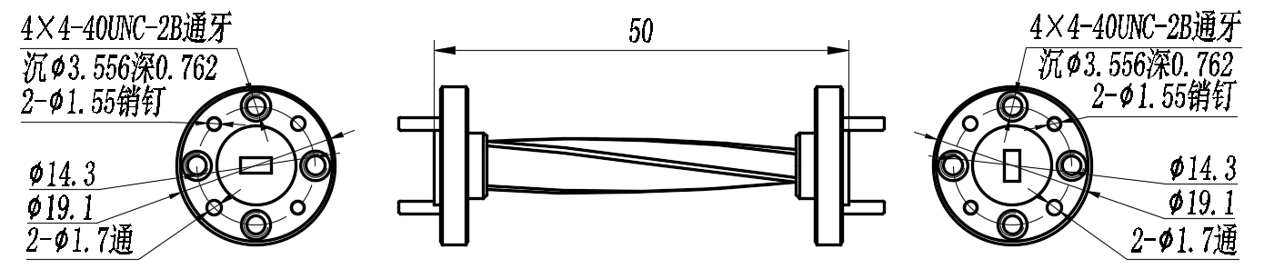 DWG7-BJ620T50-2413 Waveguide Connection