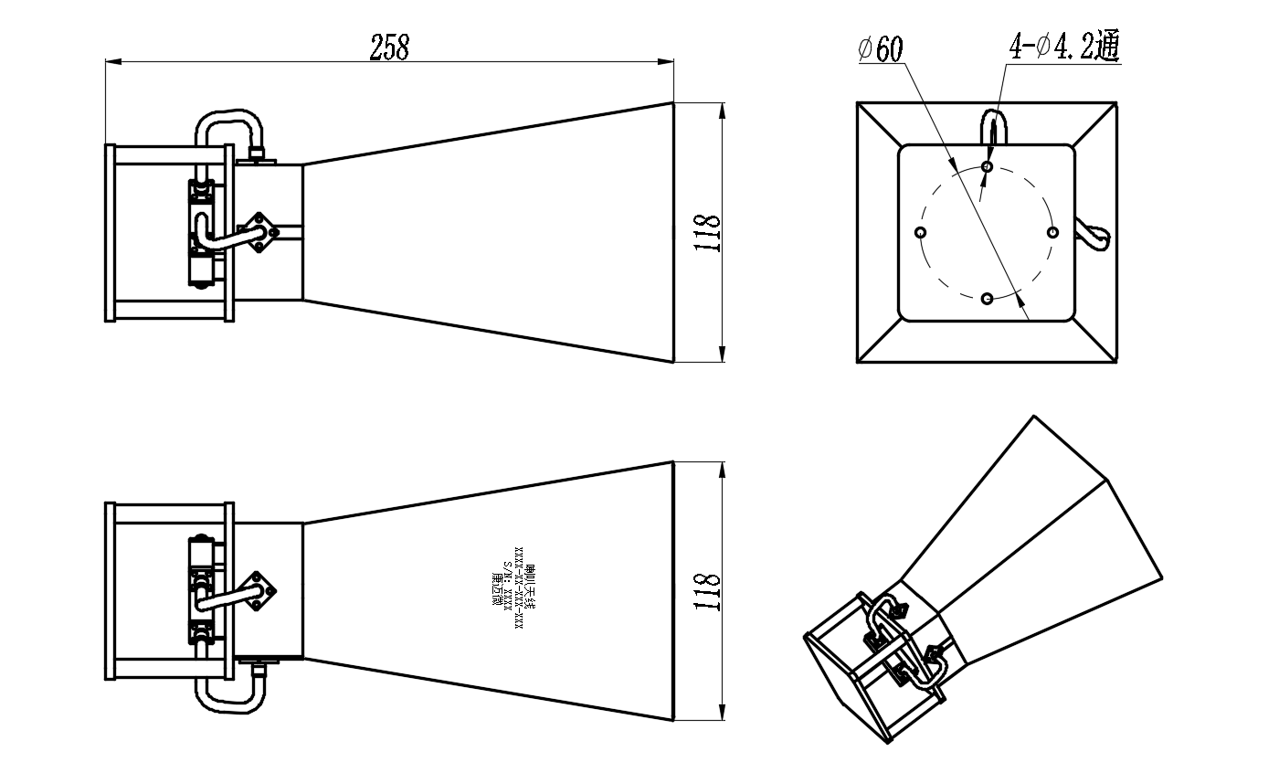 ZLB7-Y2-18G-1542 Right-handed horn antenna
