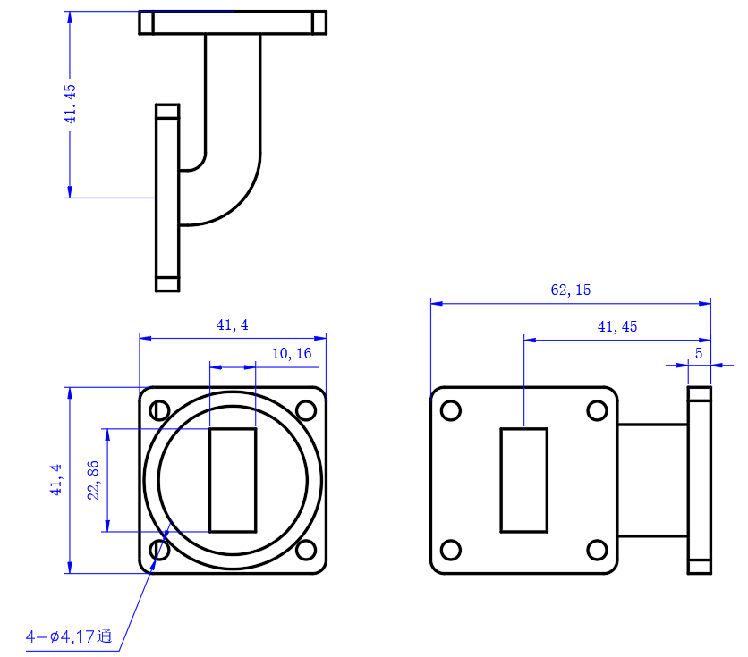 DWG8-BJ100C54-2833 Waveguide Connection