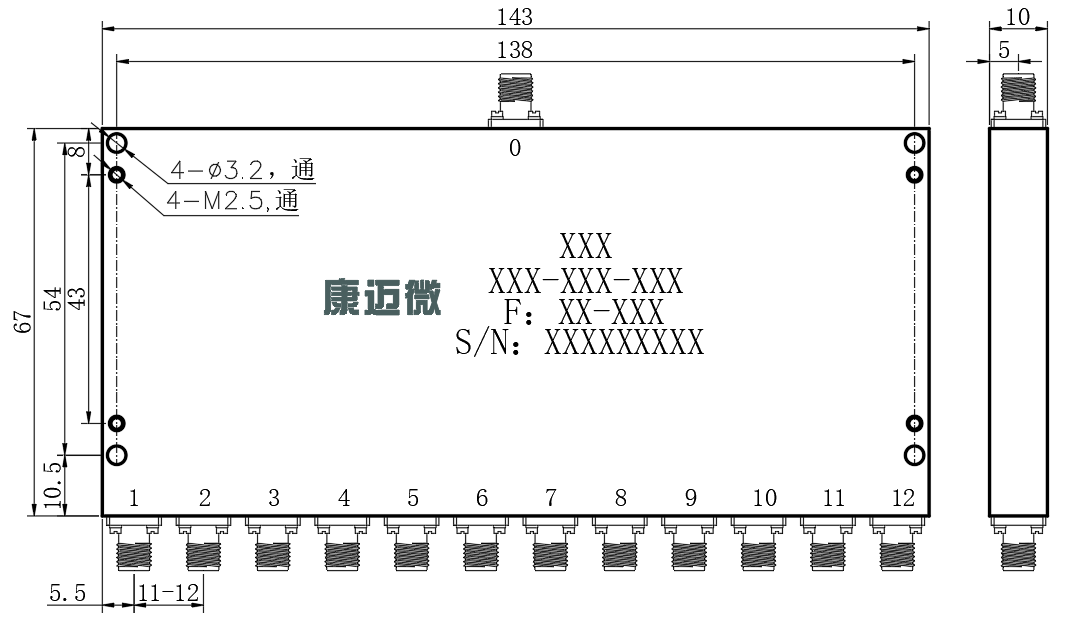 ZPD25-12M6-18G-3540 Power divider