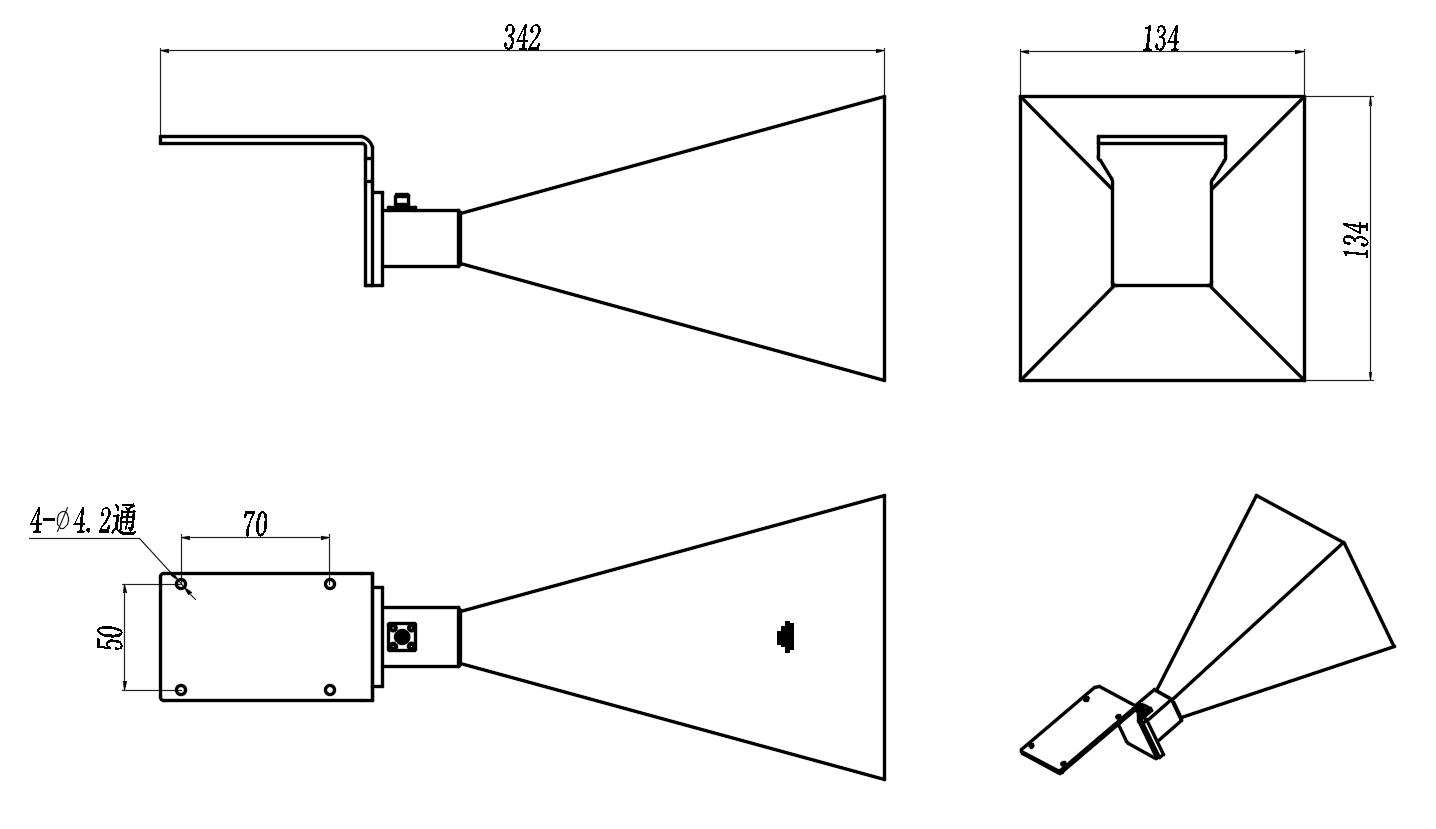 ZLB7-6-18G-677 Horn Antenna