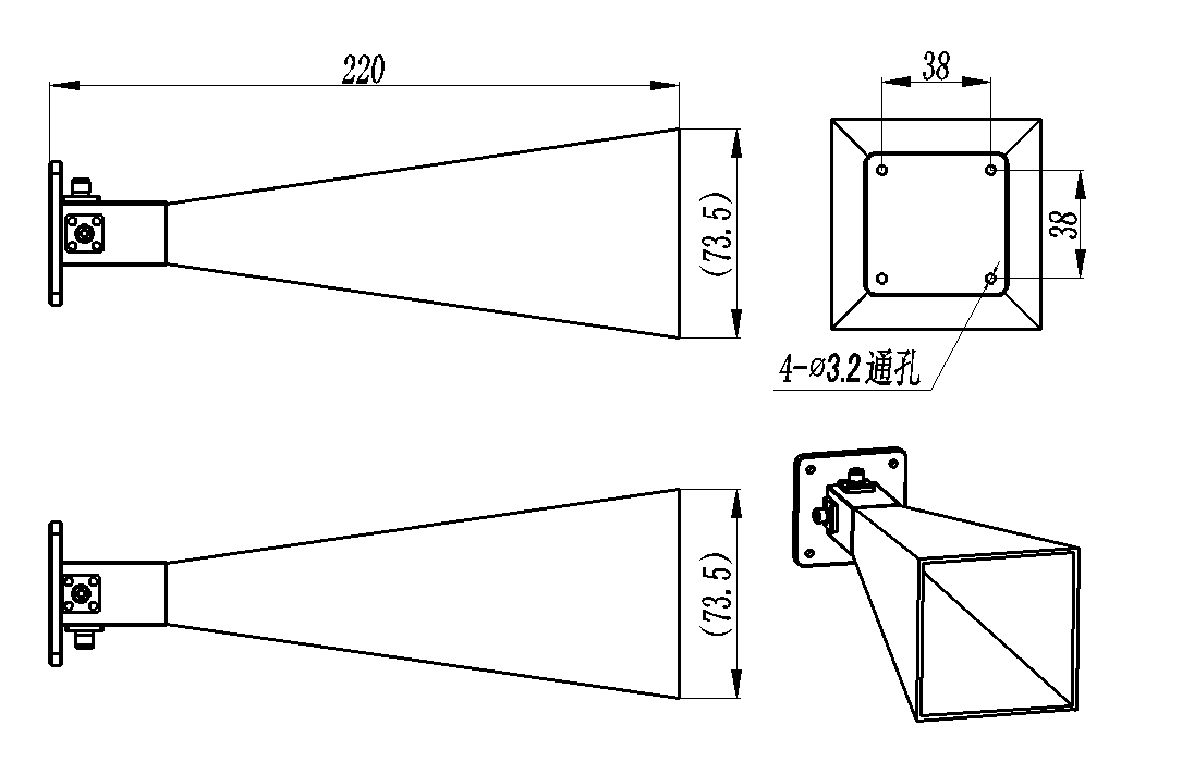 ZLB7-SJ13-17.5G-1818 Dual polarized horn
