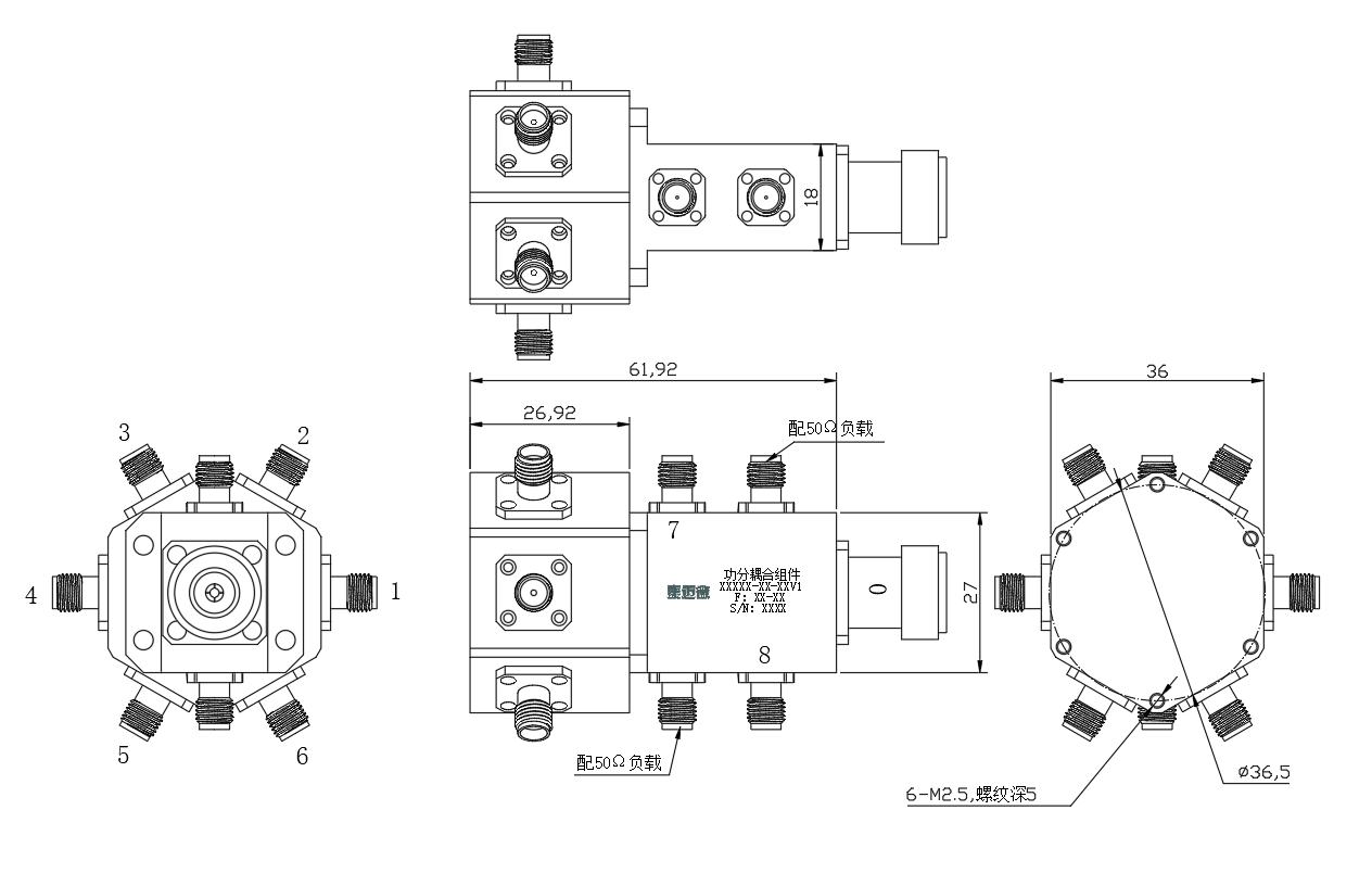ZPD8-6C8-12G-2291 Power divider
