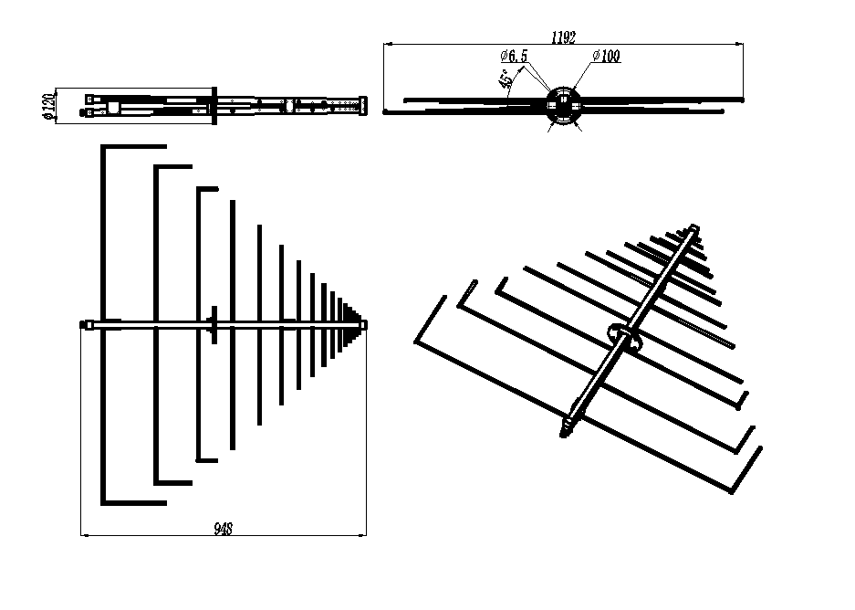 ZDS7-100-1000-892 LP Antenna