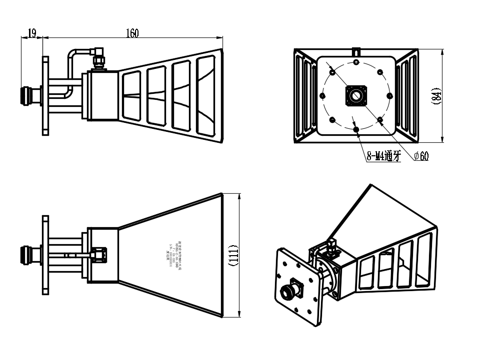KDRHA-2-18-10ND Broadband dual ridge horn antenna